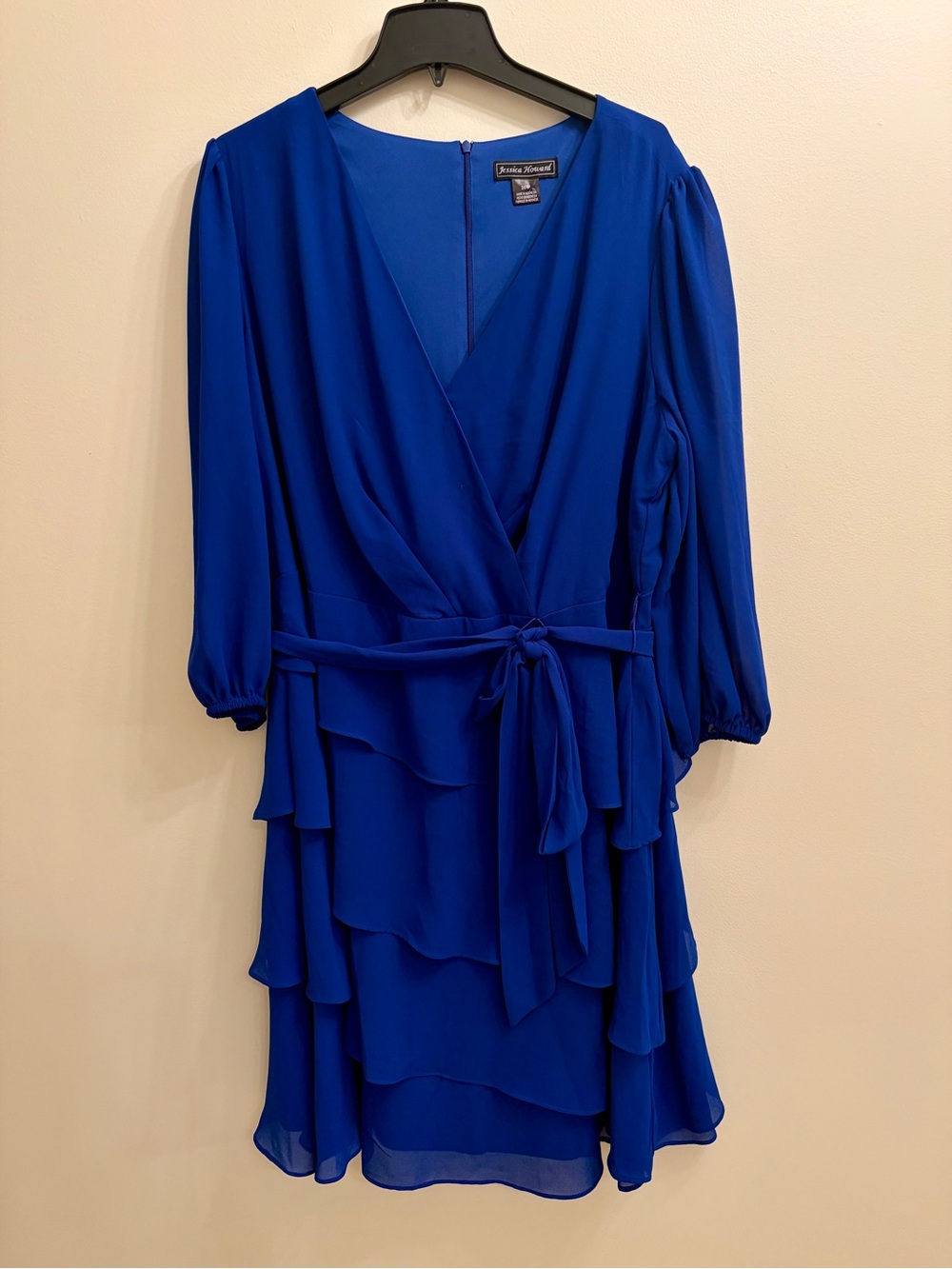 Jessica Howard | Royal Blue Tiered Wrap Dress